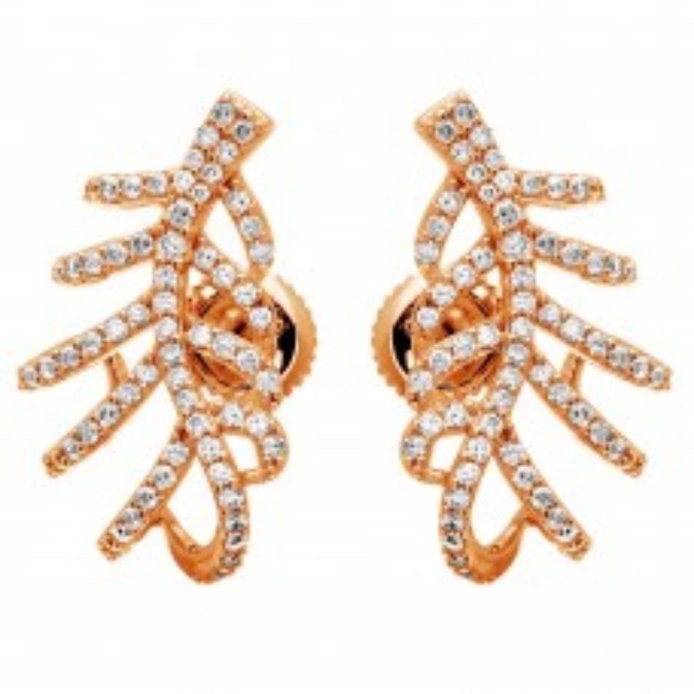 sterling silver 925 rose gold plated leaf hugging